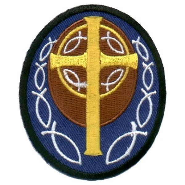 Blue Patch with Gold Cross Patch Blue Patch with Gold Cross Patch