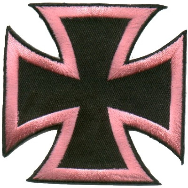 Iron Cross Pink on Black small Patch Iron Cross Pink on Black small Patch