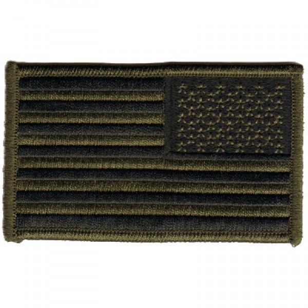 US Flag- Olive Reverse US Flag- Olive Reverse