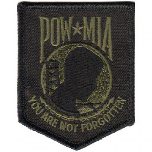 POW MIA You are not Forgotten Sm OLIVE ON BLACK Patch