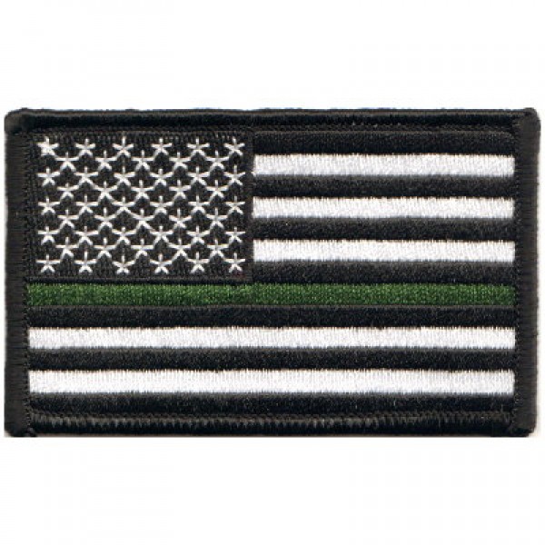 US Flag- Blk & Wht (Green Line) US Flag- Blk & Wht (Green Line)